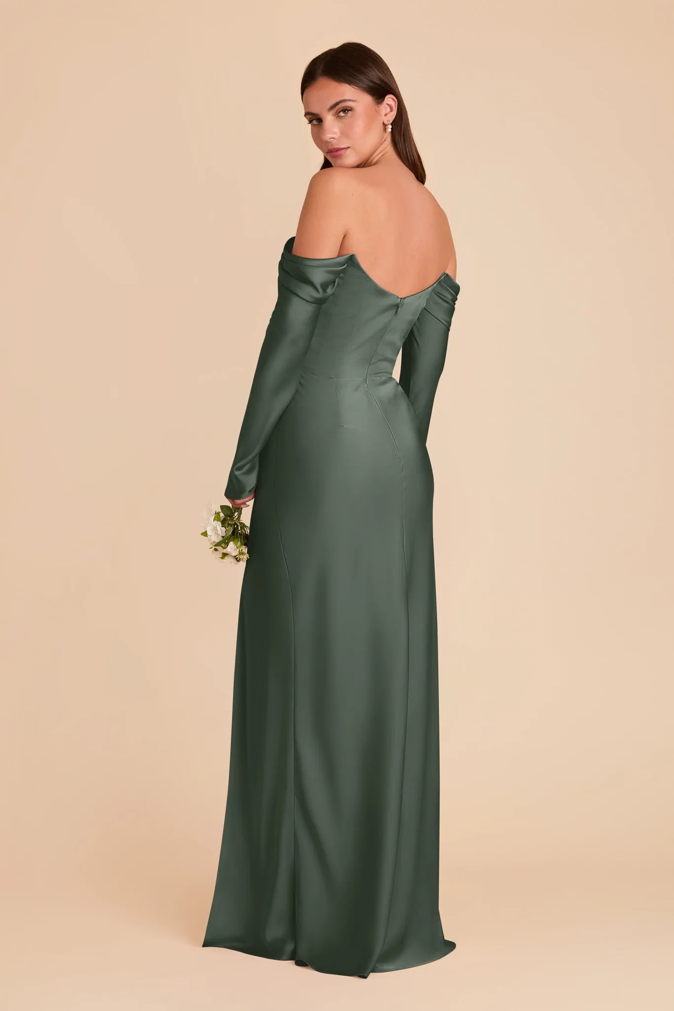 Maya Matte Satin Dress - Eucalyptus sold by Birdy Grey product image thumbnail 4