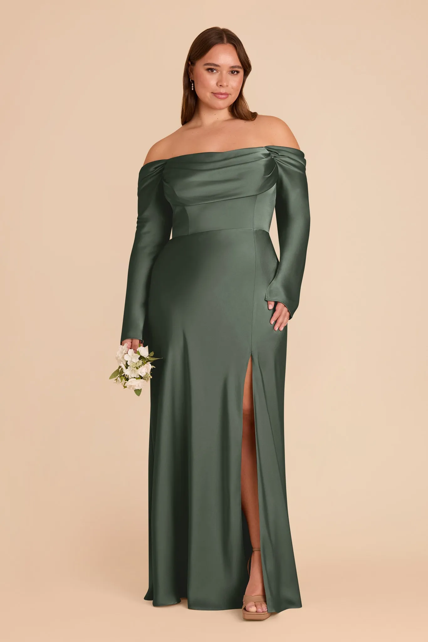 Maya Matte Satin Dress - Eucalyptus sold by Birdy Grey product image thumbnail 2