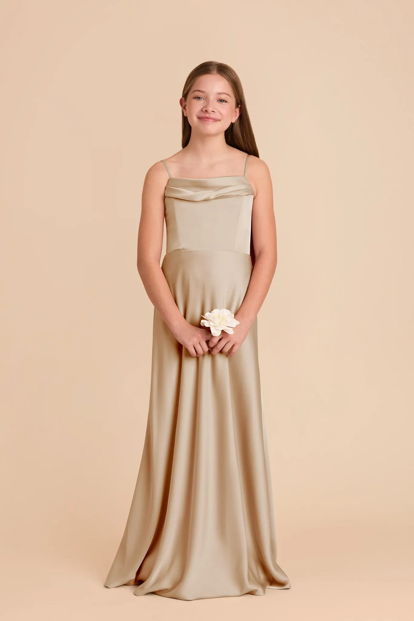 Mimi Junior Matte Satin Dress - Neutral Champagne sold by Birdy Grey product image thumbnail 4