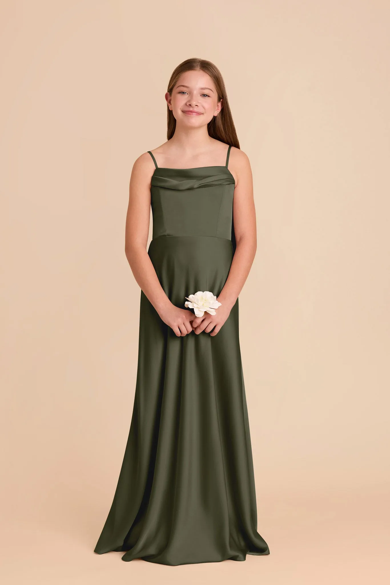 Mimi Junior Matte Satin Dress - Olive sold by Birdy Grey product image thumbnail 4