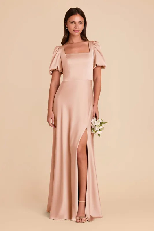 Judy Matte Satin Dress - Rose Gold sold by Birdy Grey