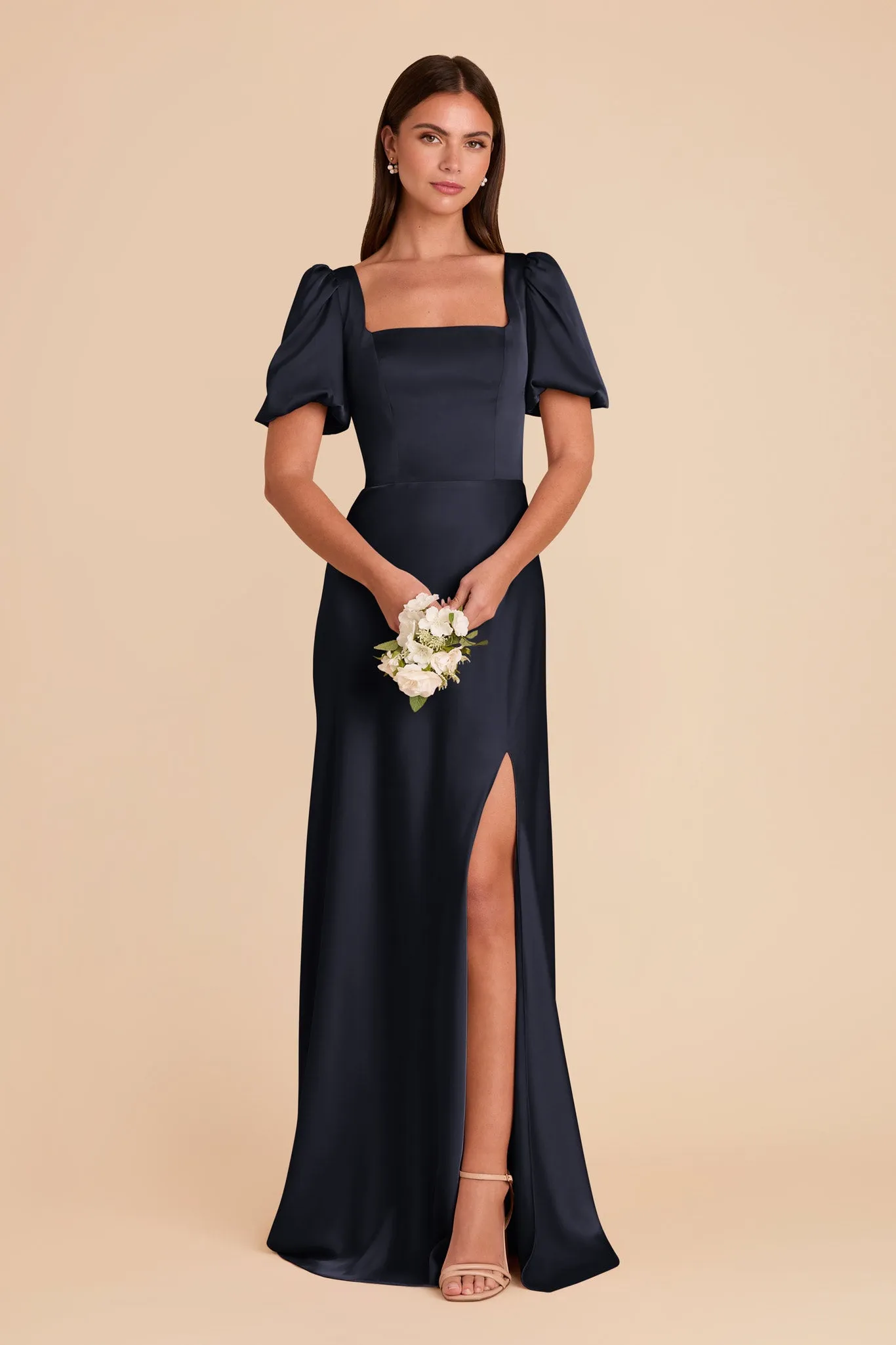 Judy Matte Satin Dress - Navy sold by Birdy Grey product image thumbnail 3