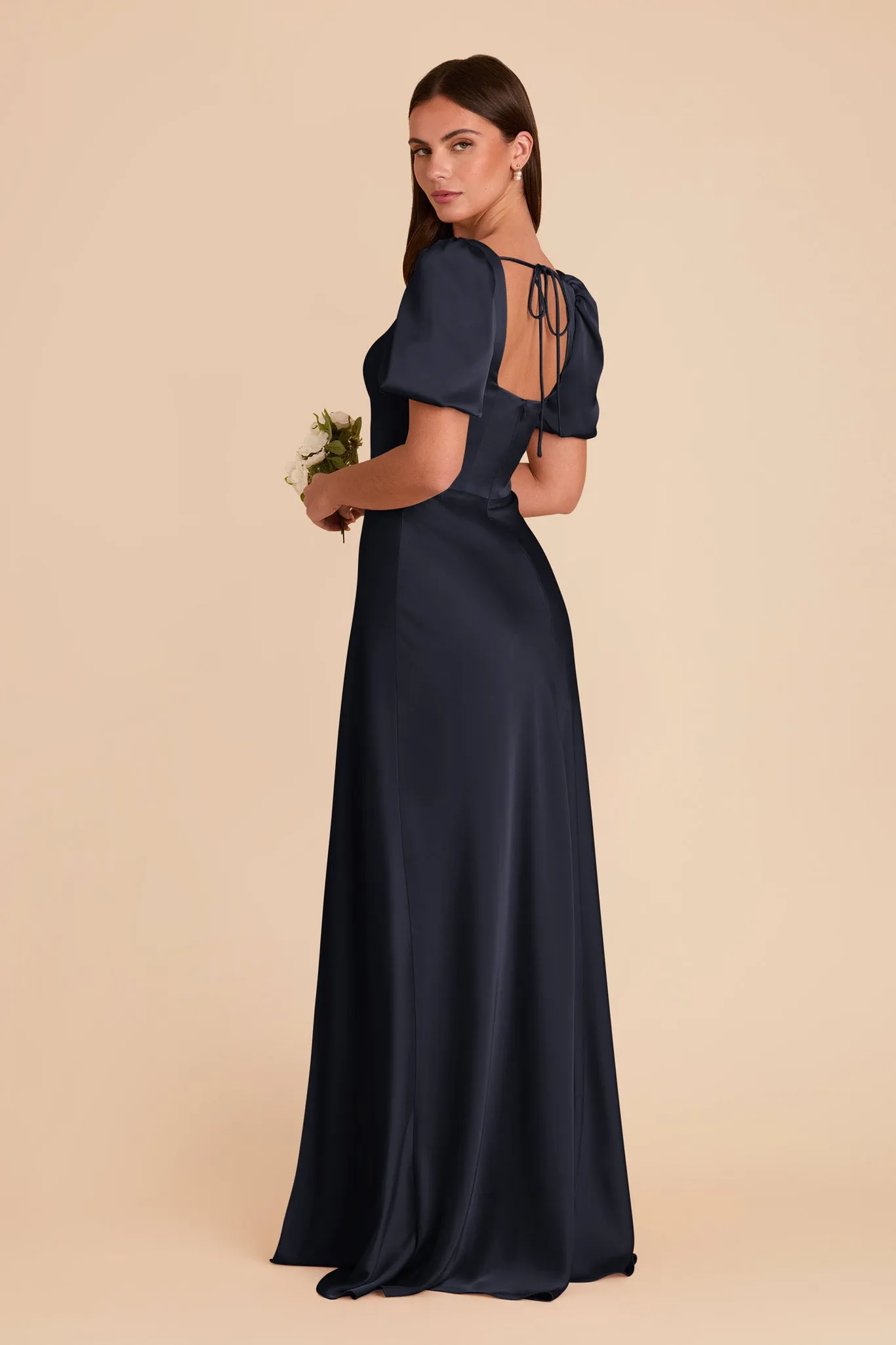 Judy Matte Satin Dress - Navy sold by Birdy Grey product image thumbnail 5