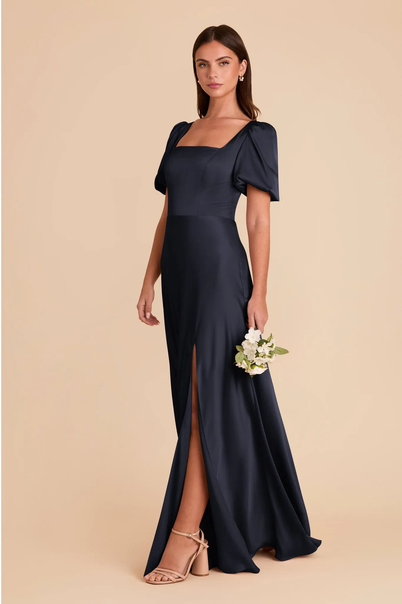Judy Matte Satin Dress - Navy sold by Birdy Grey product image thumbnail 4