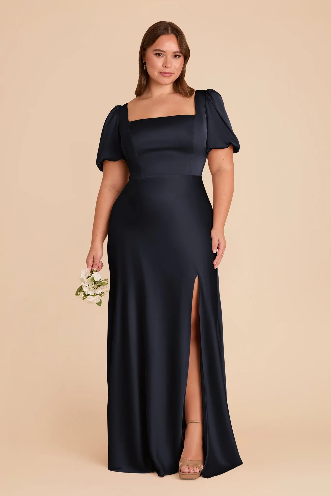 Judy Matte Satin Dress - Navy sold by Birdy Grey product image thumbnail 2