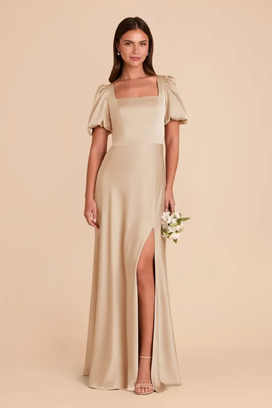 Judy Matte Satin Dress - Gold sold by Birdy Grey