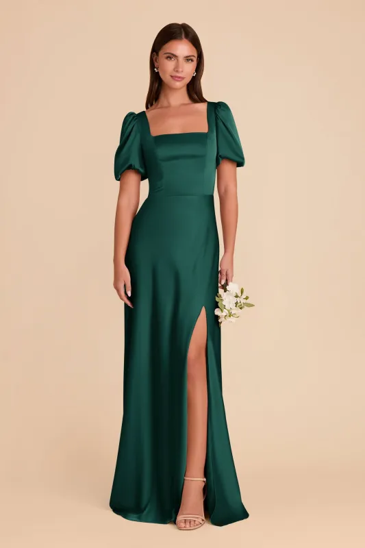 Judy Matte Satin Dress - Emerald sold by Birdy Grey
