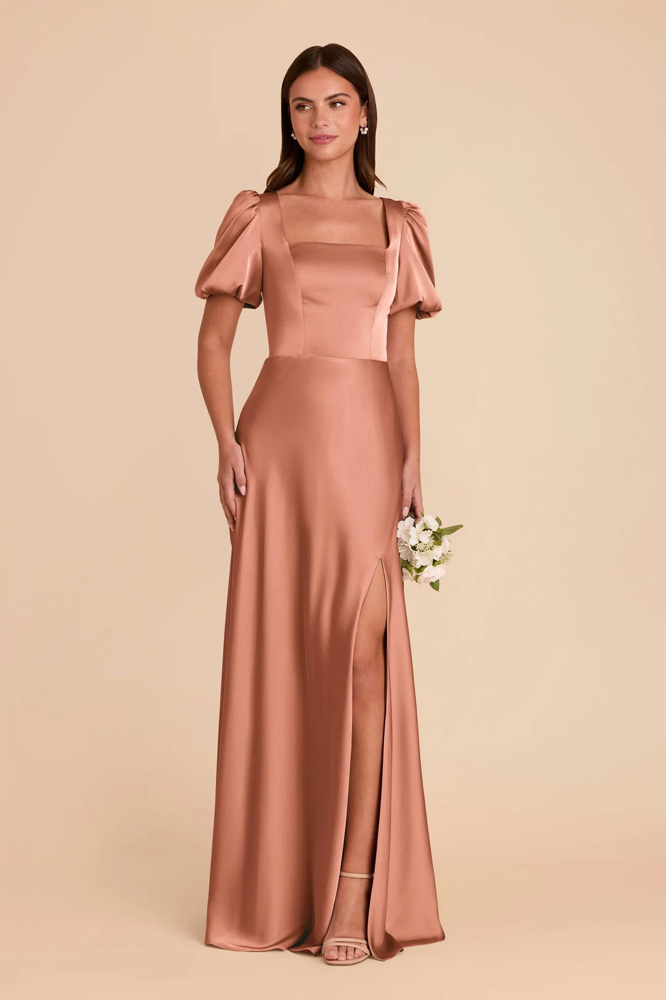 Judy Matte Satin Dress - Desert Rose sold by Birdy Grey product image thumbnail 3
