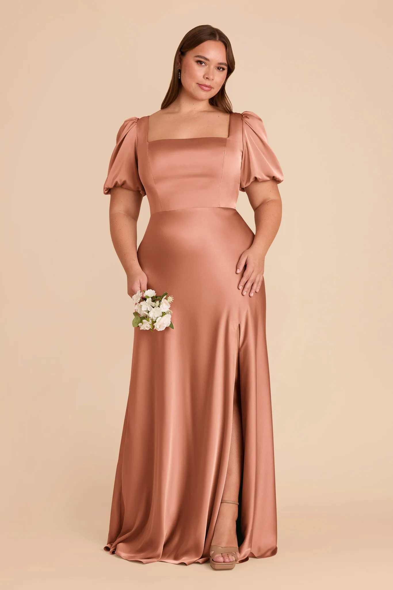 Judy Matte Satin Dress - Desert Rose sold by Birdy Grey product image thumbnail 2