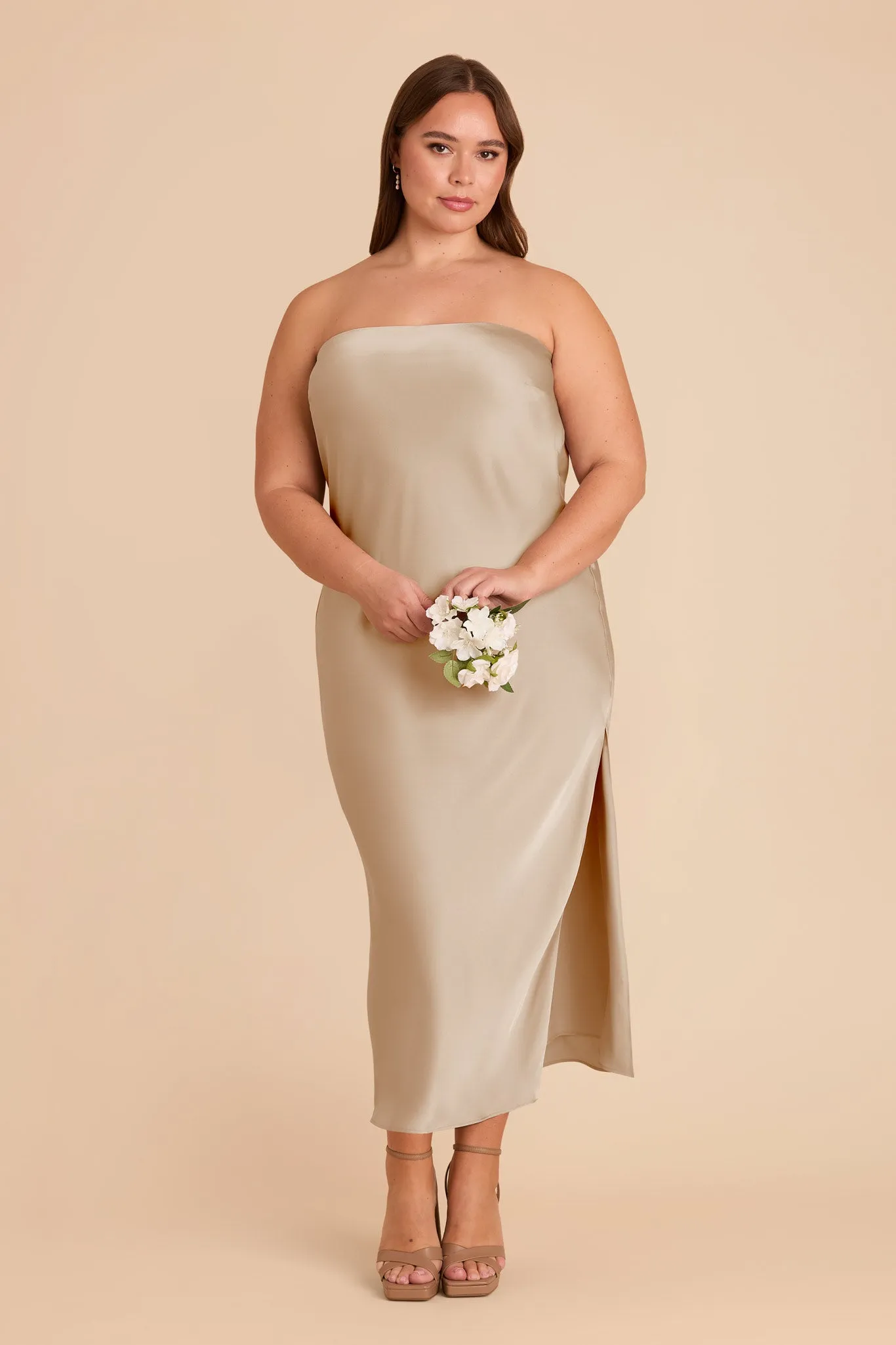 Isla Matte Satin Dress - Neutral Champagne sold by Birdy Grey product image thumbnail 2