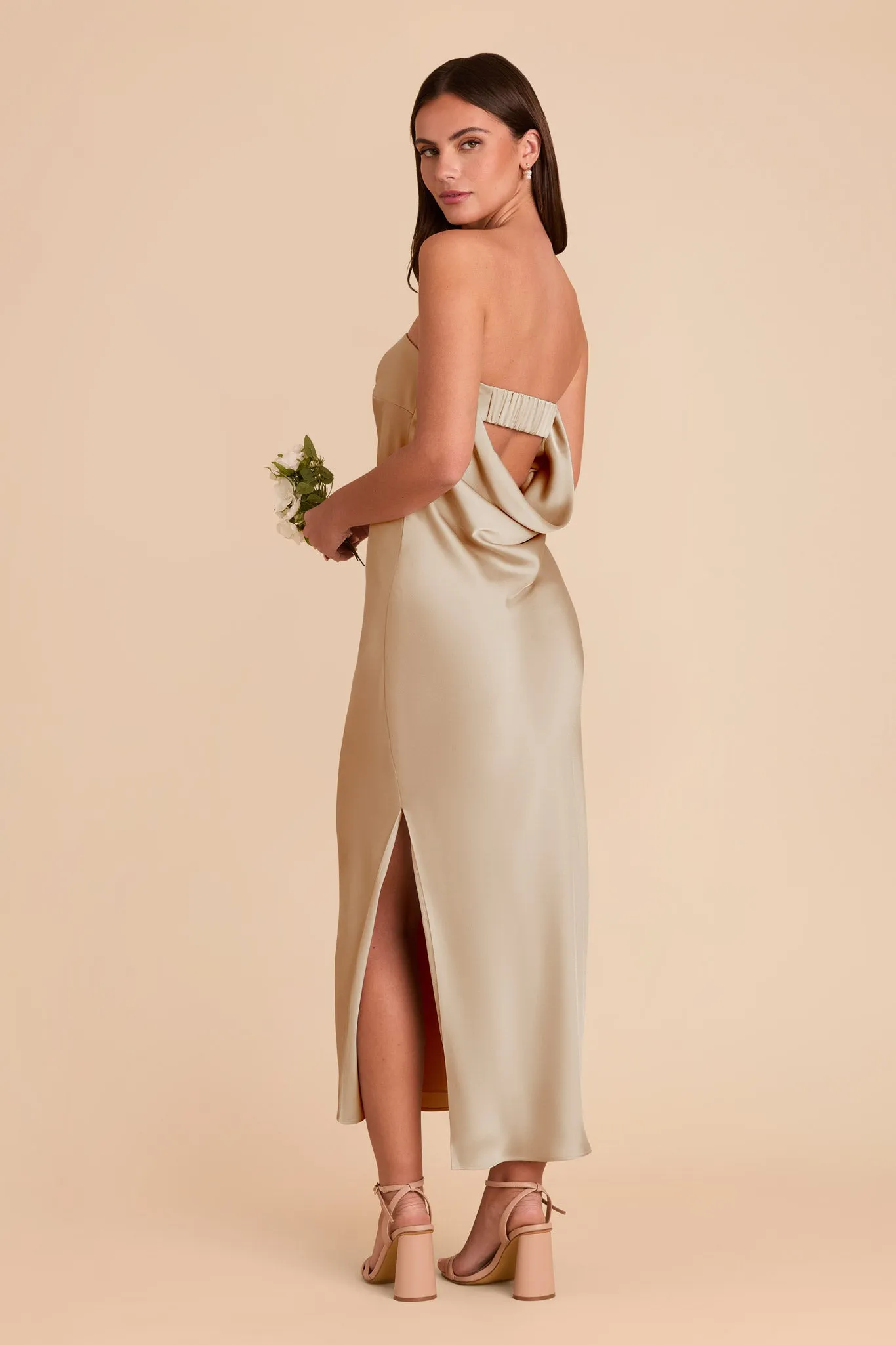Isla Matte Satin Dress - Neutral Champagne sold by Birdy Grey product image thumbnail 5