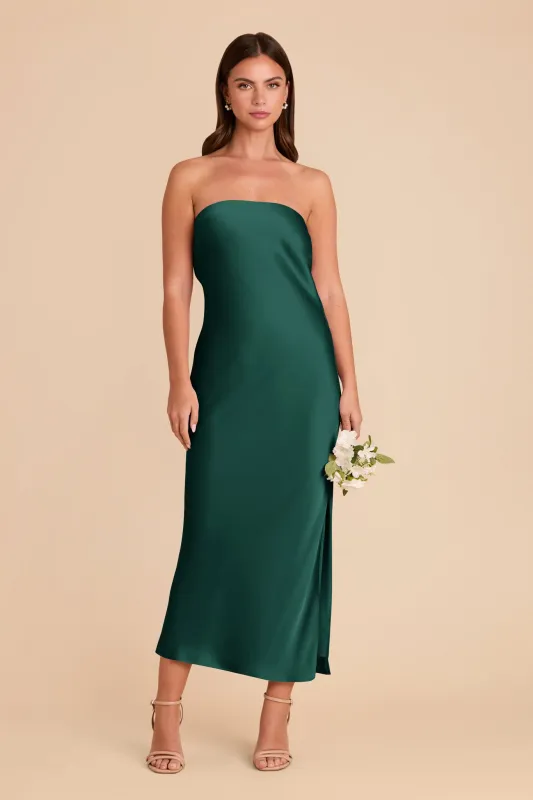 Isla Matte Satin Dress - Emerald sold by Birdy Grey