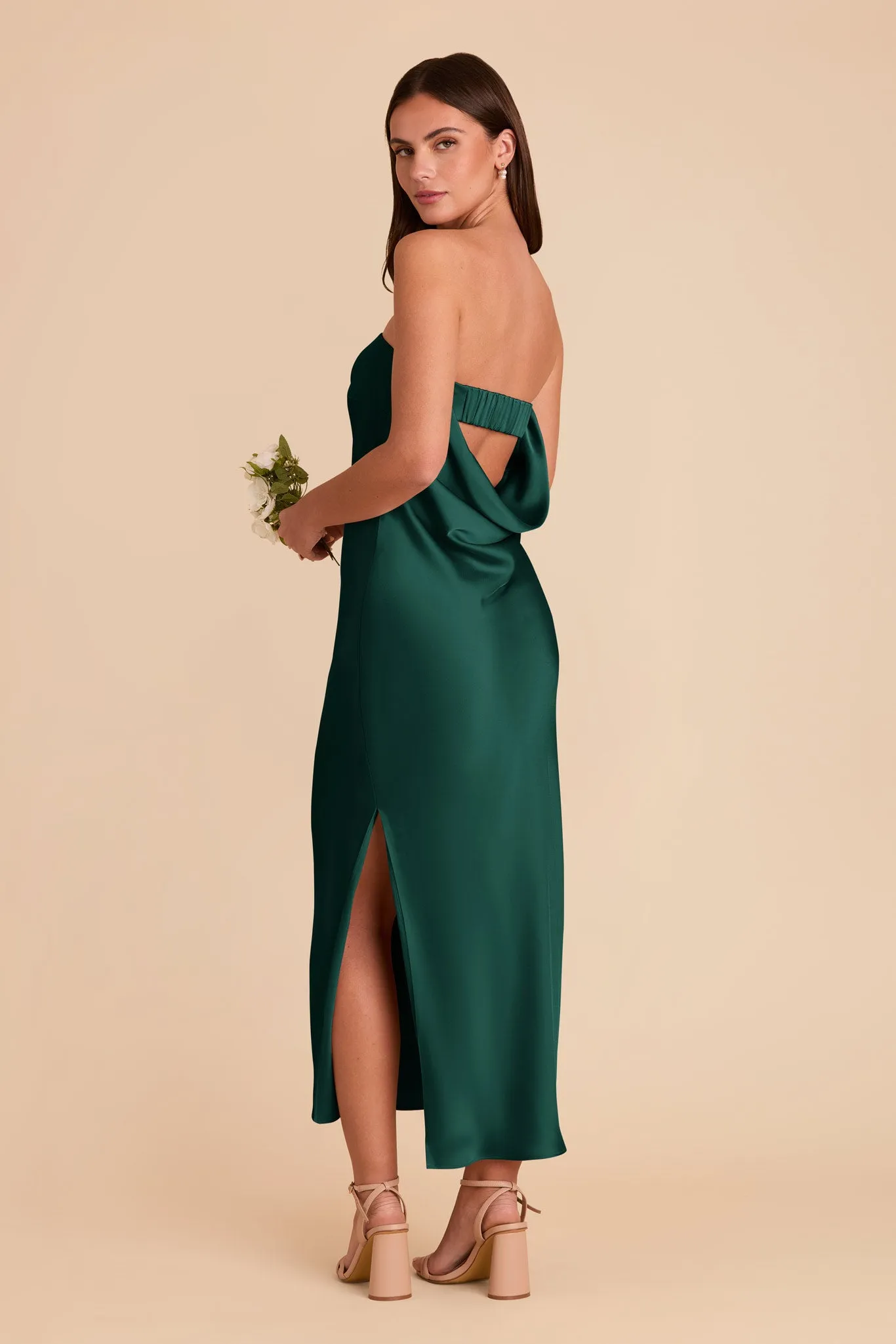 Isla Matte Satin Dress - Emerald sold by Birdy Grey product image thumbnail 2