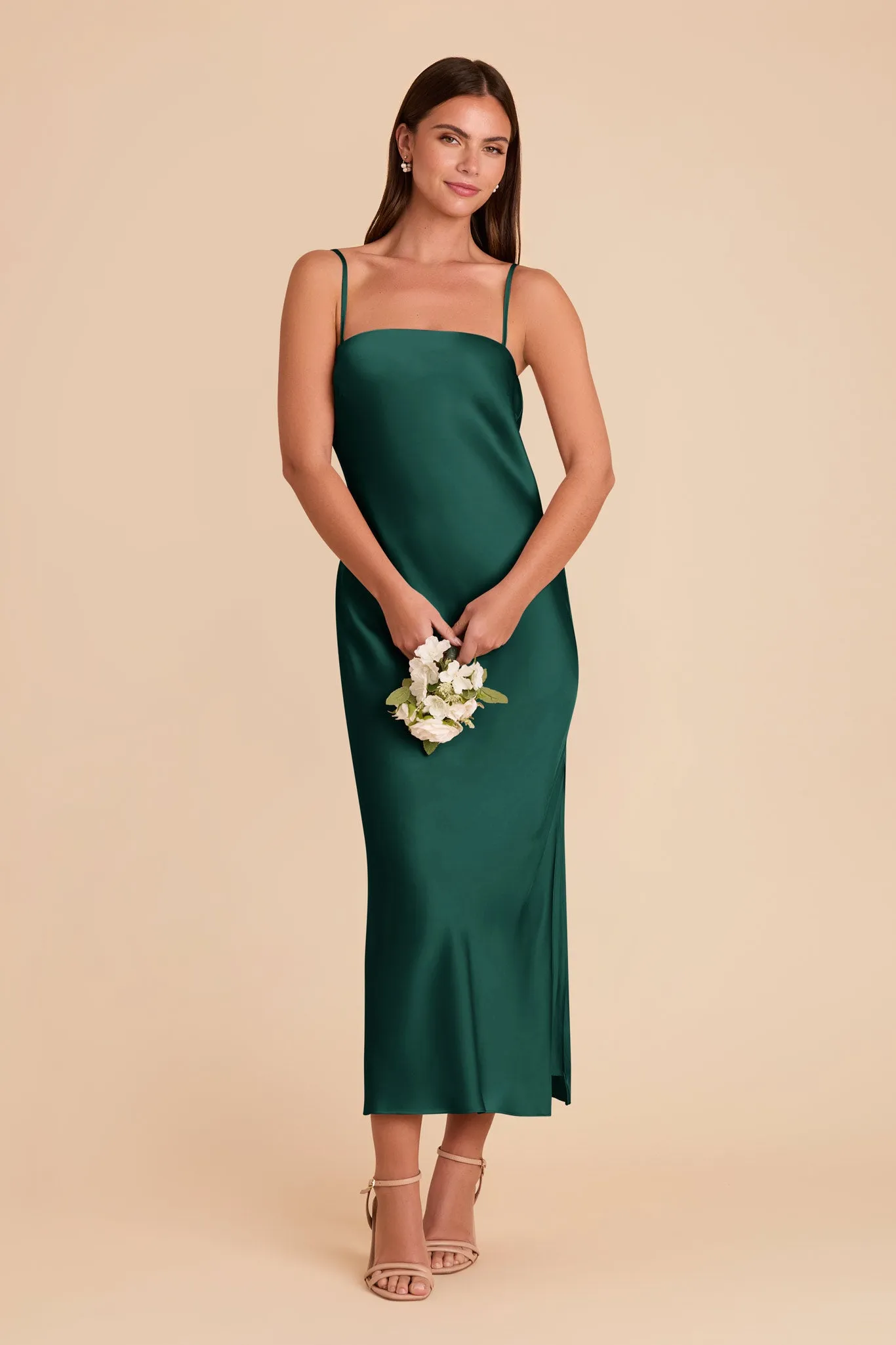 Isla Matte Satin Dress - Emerald sold by Birdy Grey product image thumbnail 5