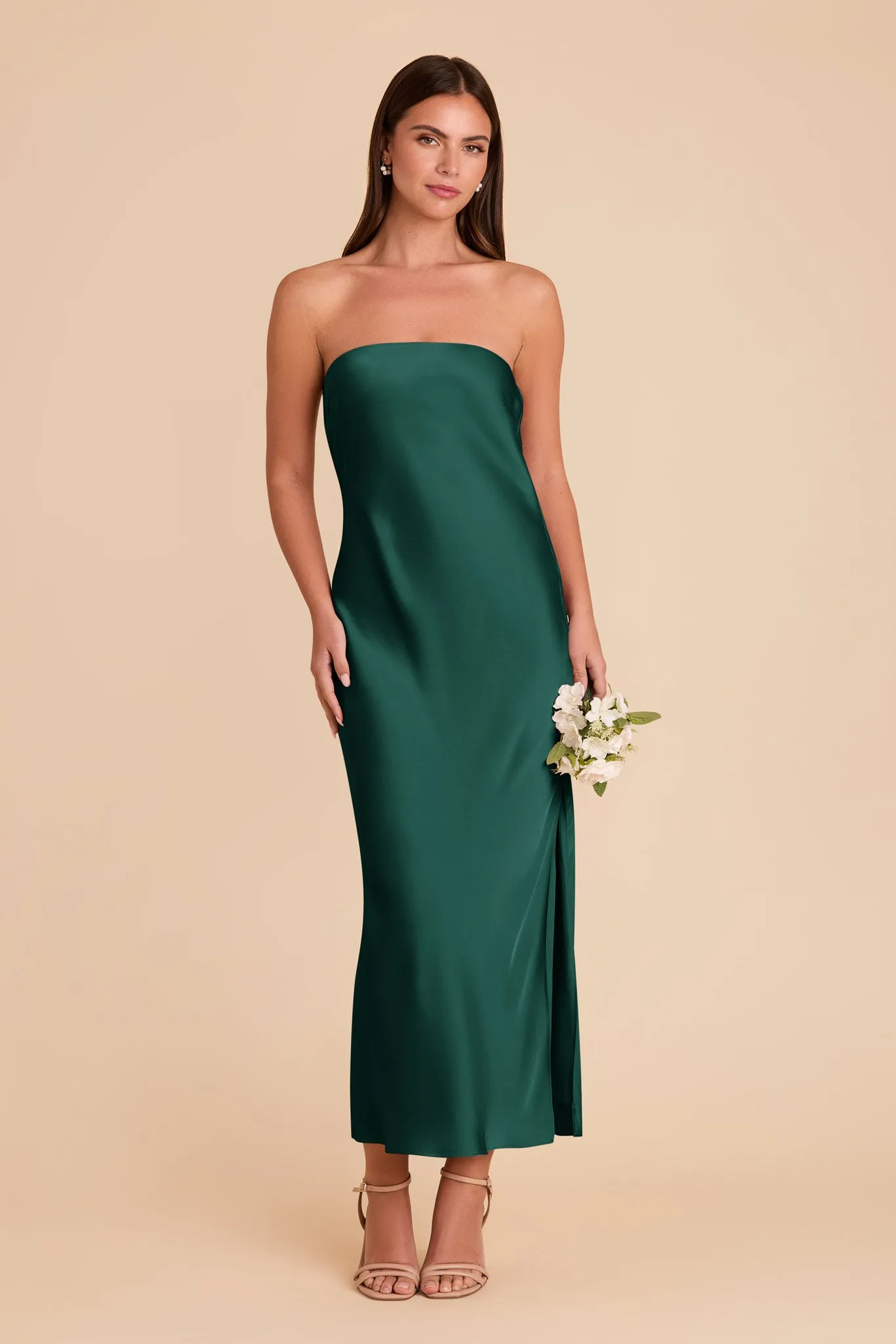 Isla Matte Satin Dress - Emerald sold by Birdy Grey product image thumbnail 4