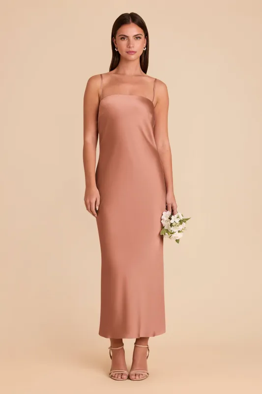 Isla Matte Satin Dress - Desert Rose sold by Birdy Grey