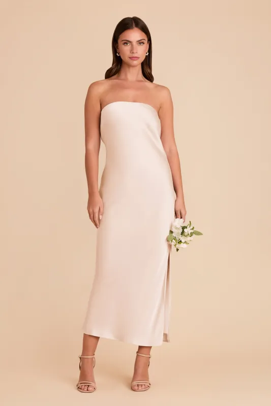 Isla Matte Satin Dress - Champagne sold by Birdy Grey