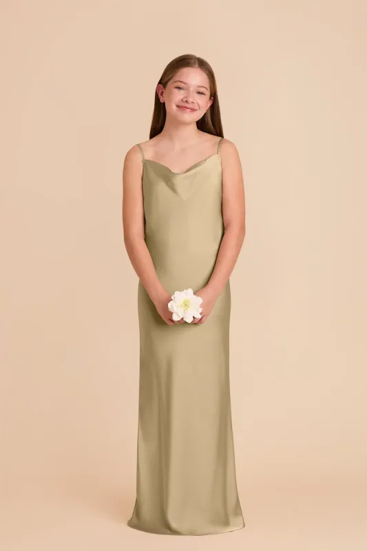 Elisa Junior Matte Satin Dress - Moss Green sold by Birdy Grey