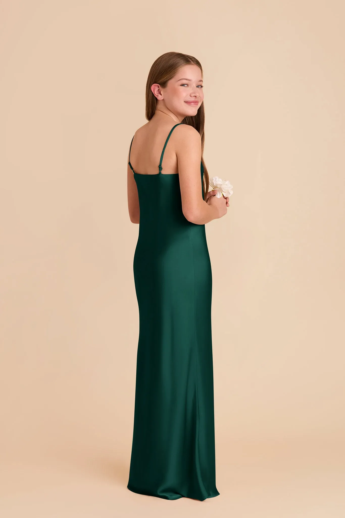 Elisa Junior Matte Satin Dress - Emerald sold by Birdy Grey product image thumbnail 3