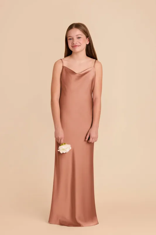 Elisa Junior Matte Satin Dress - Desert Rose sold by Birdy Grey