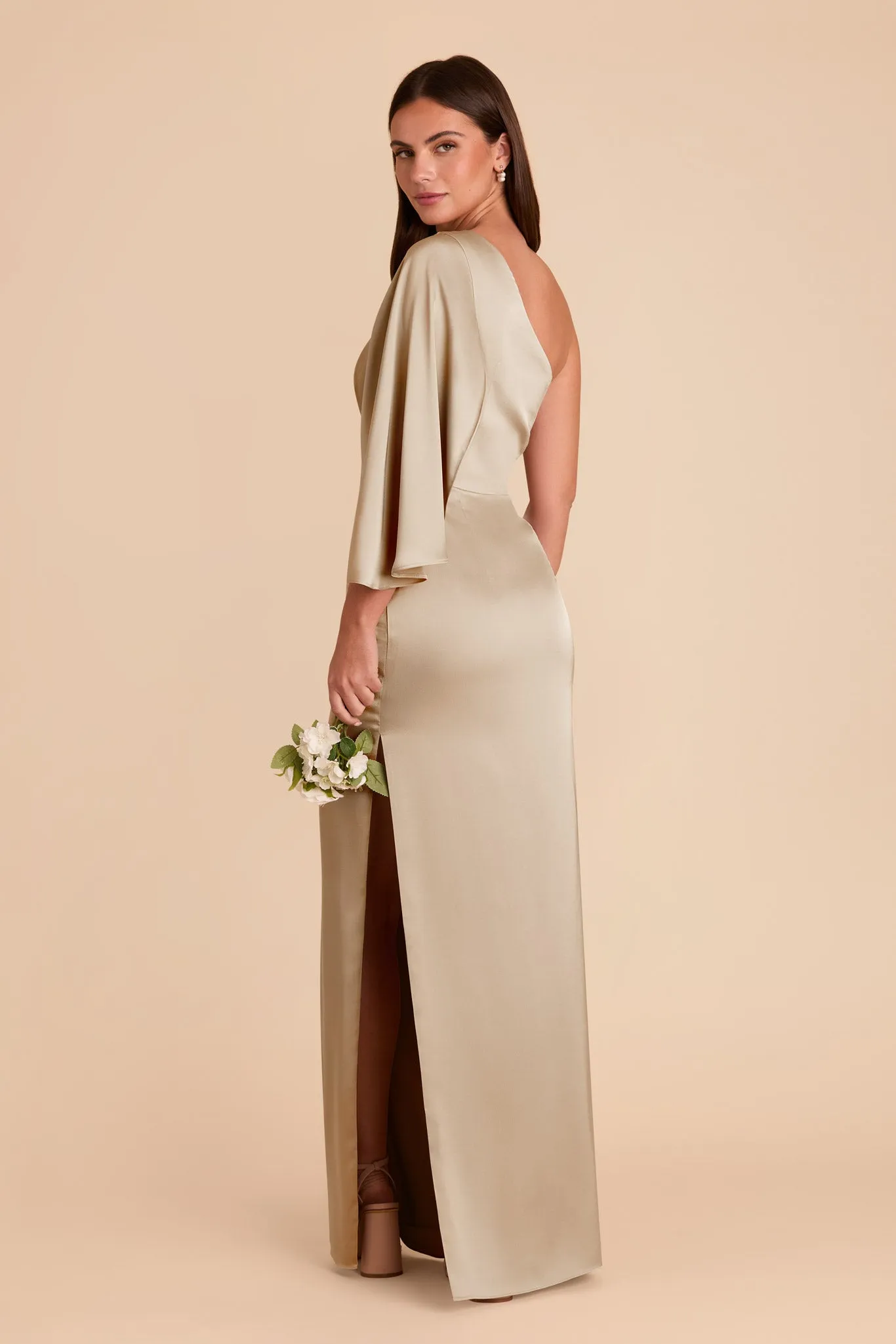 Christine Matte Satin Dress - Neutral Champagne sold by Birdy Grey product image thumbnail 5