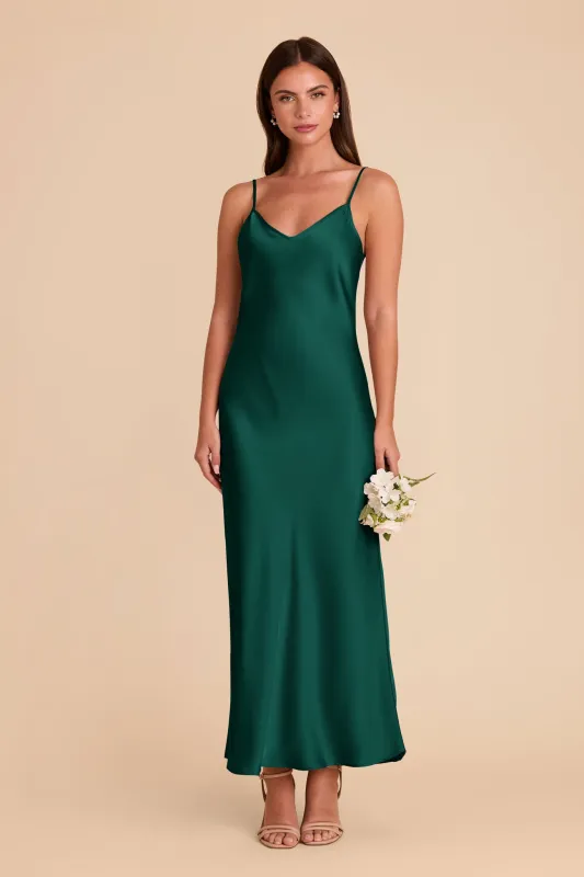 Alice Matte Satin Dress - Emerald sold by Birdy Grey