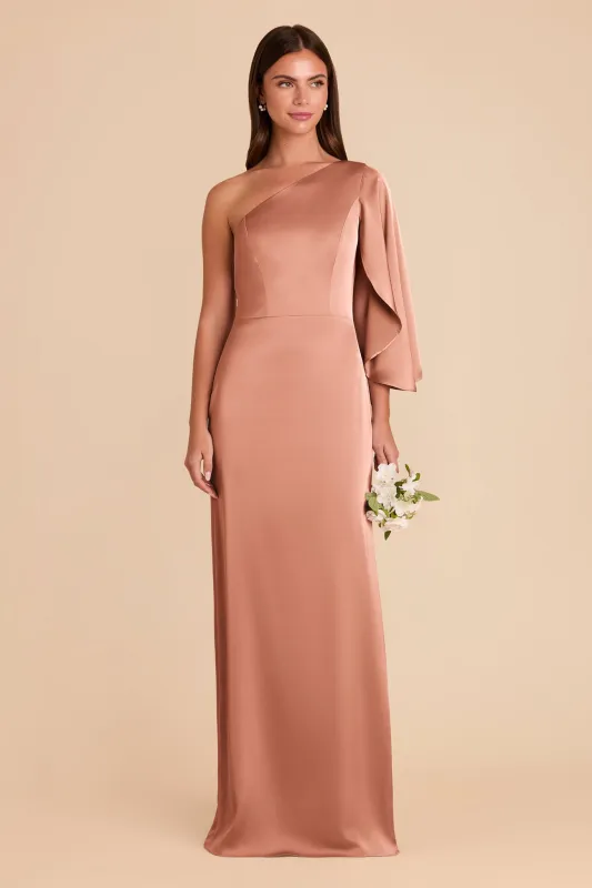 Christine Matte Satin Dress - Desert Rose sold by Birdy Grey