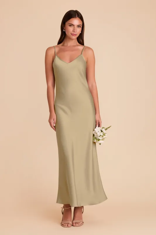 Alice Matte Satin Dress - Moss Green sold by Birdy Grey