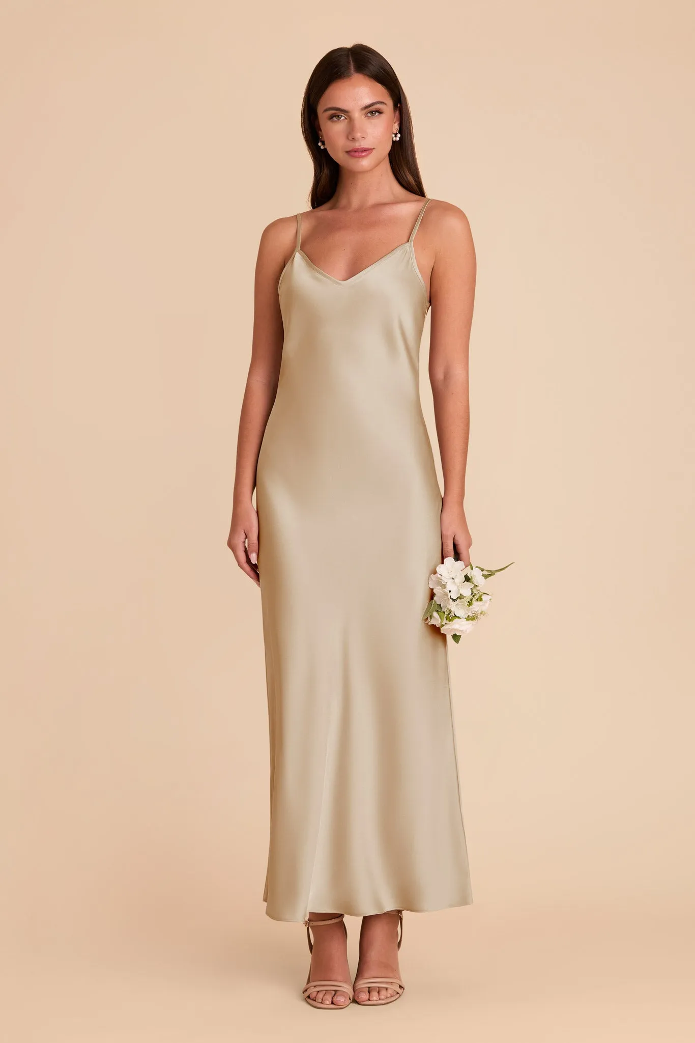 Alice Matte Satin Dress - Neutral Champagne sold by Birdy Grey