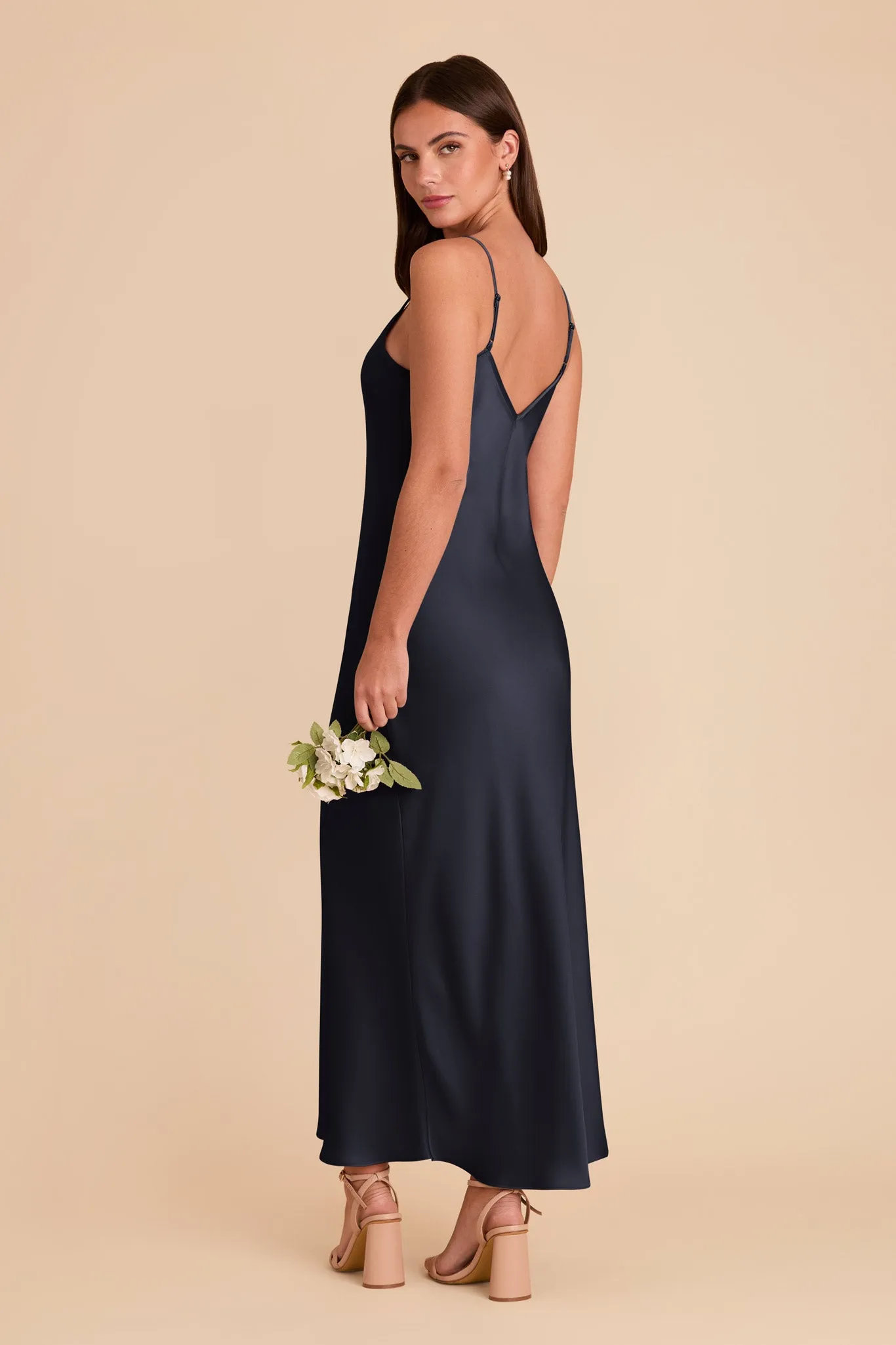 Alice Matte Satin Dress - Navy sold by Birdy Grey product image thumbnail 4