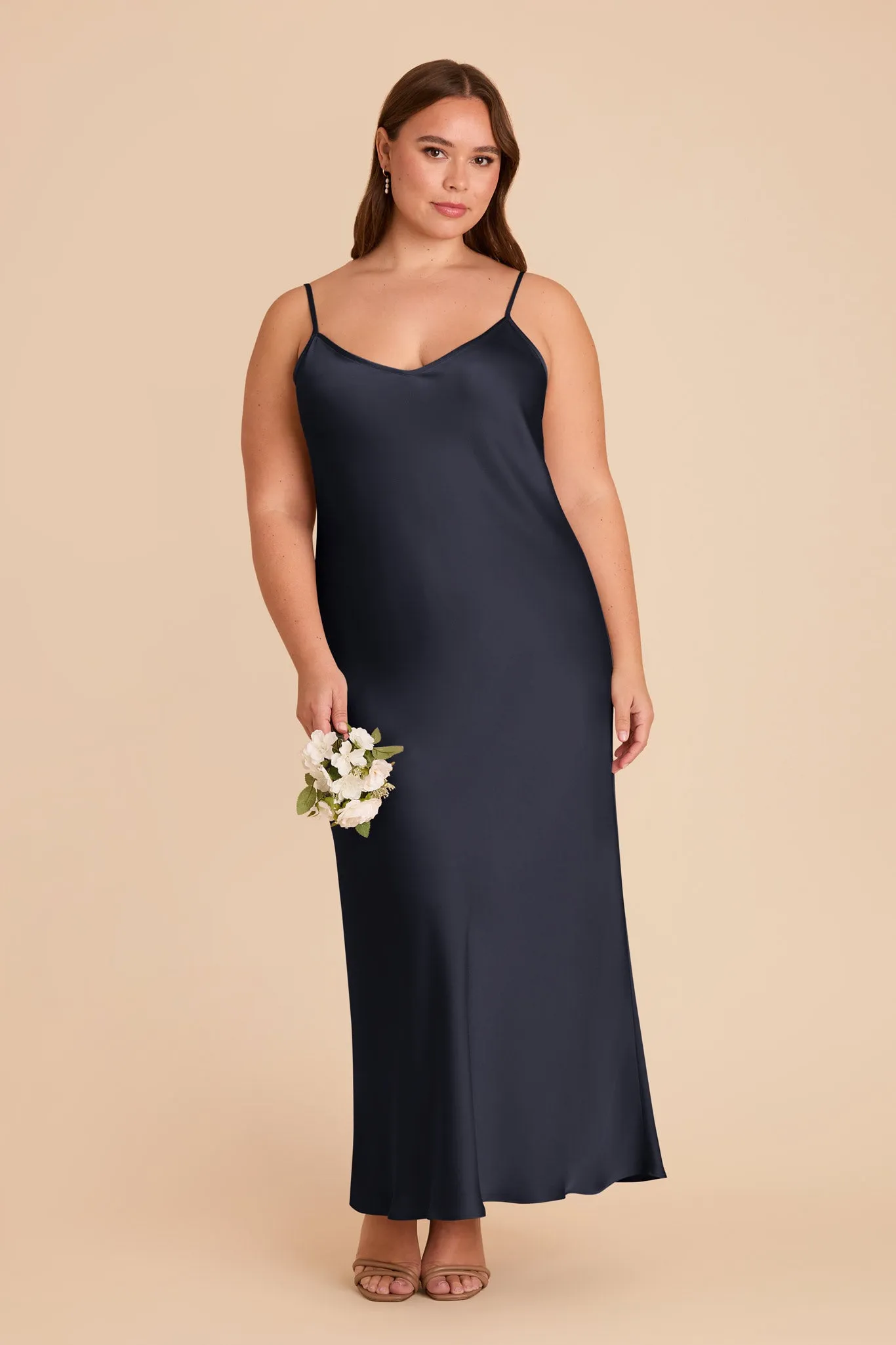 Alice Matte Satin Dress - Navy sold by Birdy Grey product image thumbnail 2