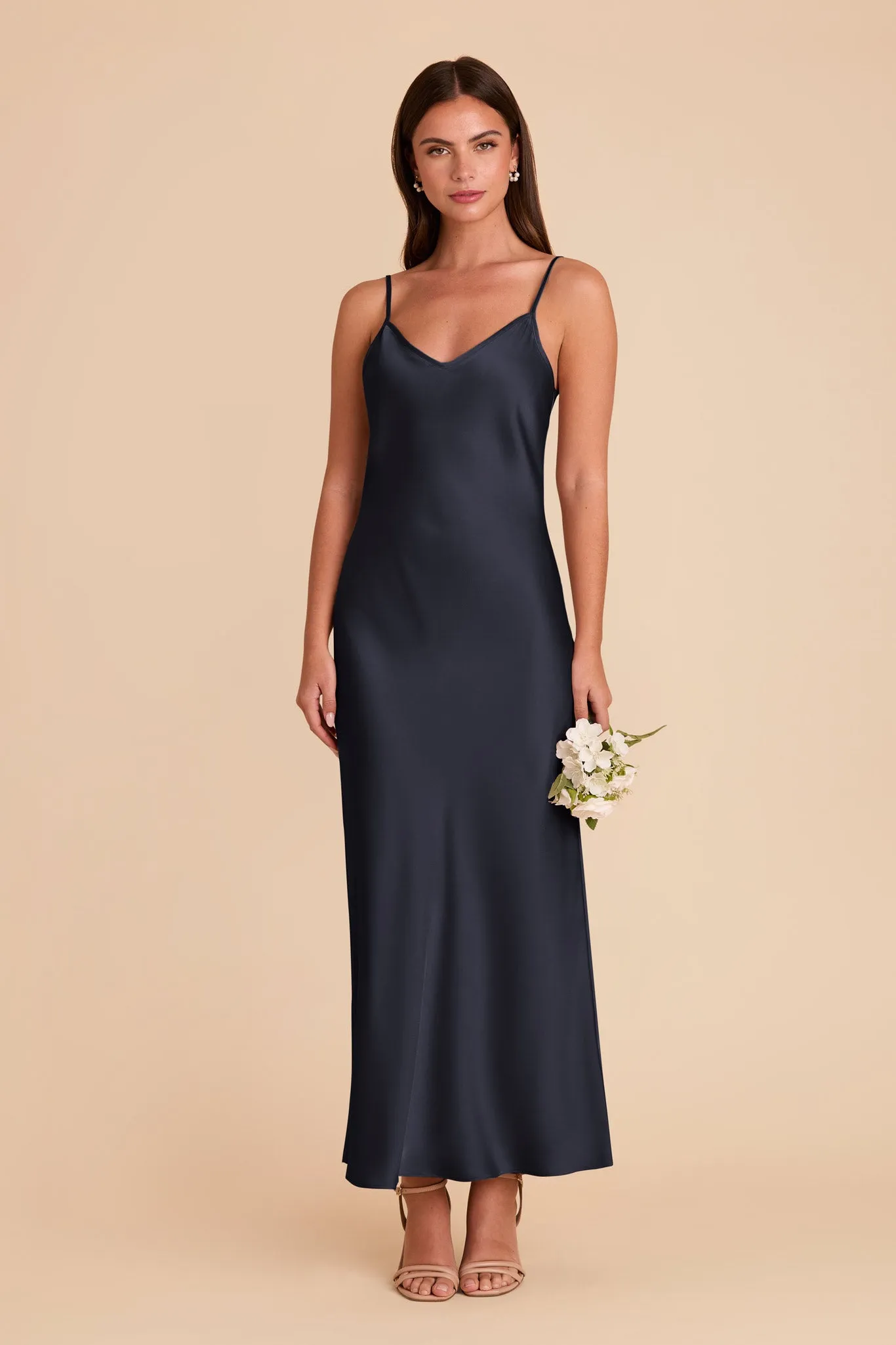 Alice Matte Satin Dress - Navy sold by Birdy Grey product image thumbnail 3