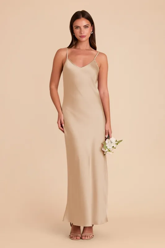 Alice Matte Satin Dress - Gold sold by Birdy Grey