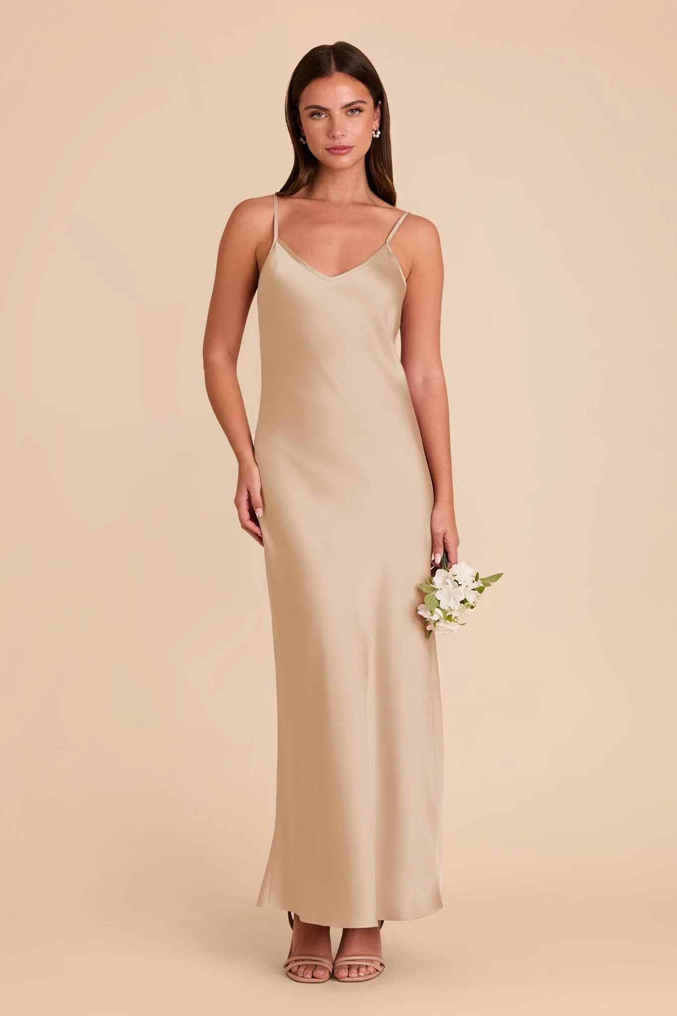 Alice Matte Satin Dress - Gold sold by Birdy Grey