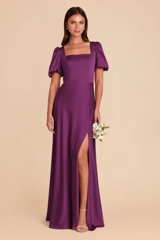 Judy Matte Satin Dress - Fig sold by Birdy Grey