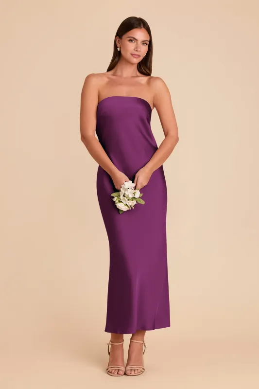 Isla Matte Satin Dress - Fig sold by Birdy Grey