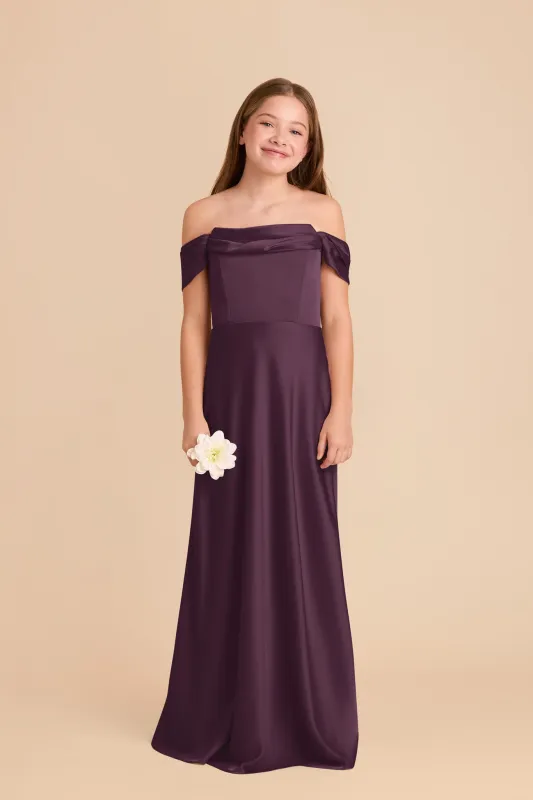 Mimi Junior Matte Satin Dress - Plum sold by Birdy Grey