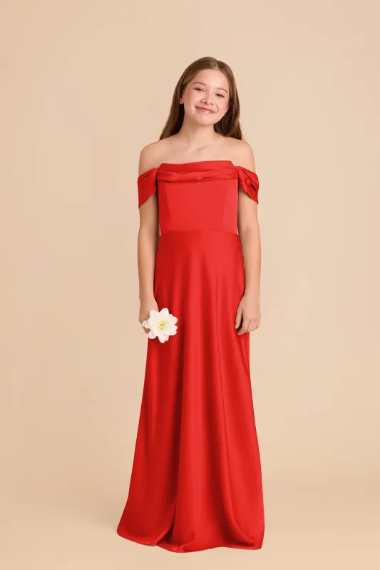 Mimi Junior Matte Satin Dress - Lipstick Red sold by Birdy Grey