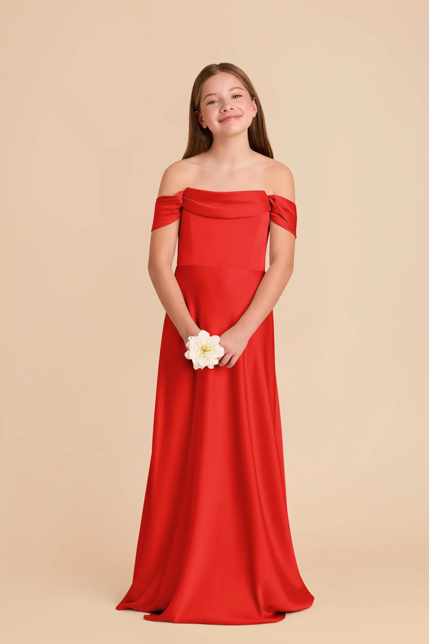 Mimi Junior Matte Satin Dress - Lipstick Red sold by Birdy Grey product image thumbnail 3