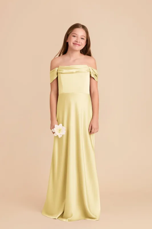 Mimi Junior Matte Satin Dress - Lemon Sorbet sold by Birdy Grey