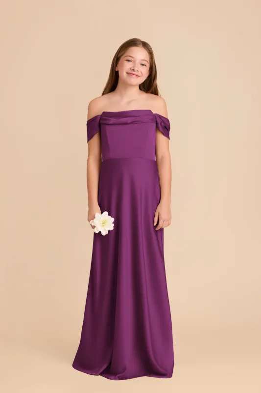 Mimi Junior Matte Satin Dress - Fig sold by Birdy Grey