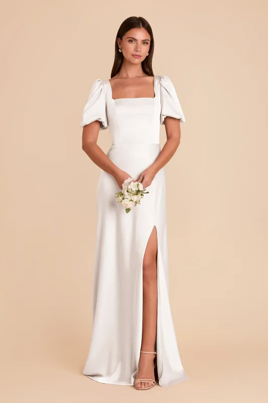 Judy Matte Satin Dress - White sold by Birdy Grey
