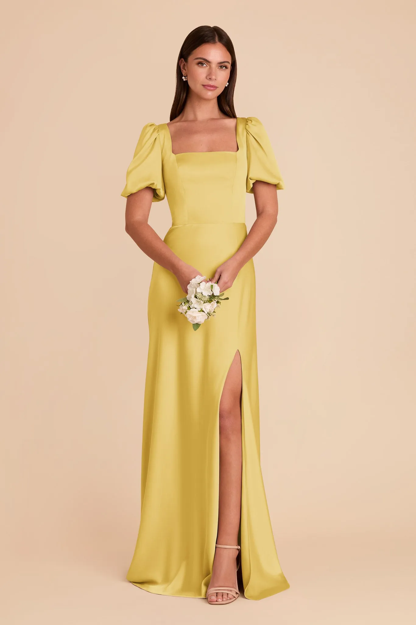 Judy Matte Satin Dress - Sunflower Yellow sold by Birdy Grey product image thumbnail 3
