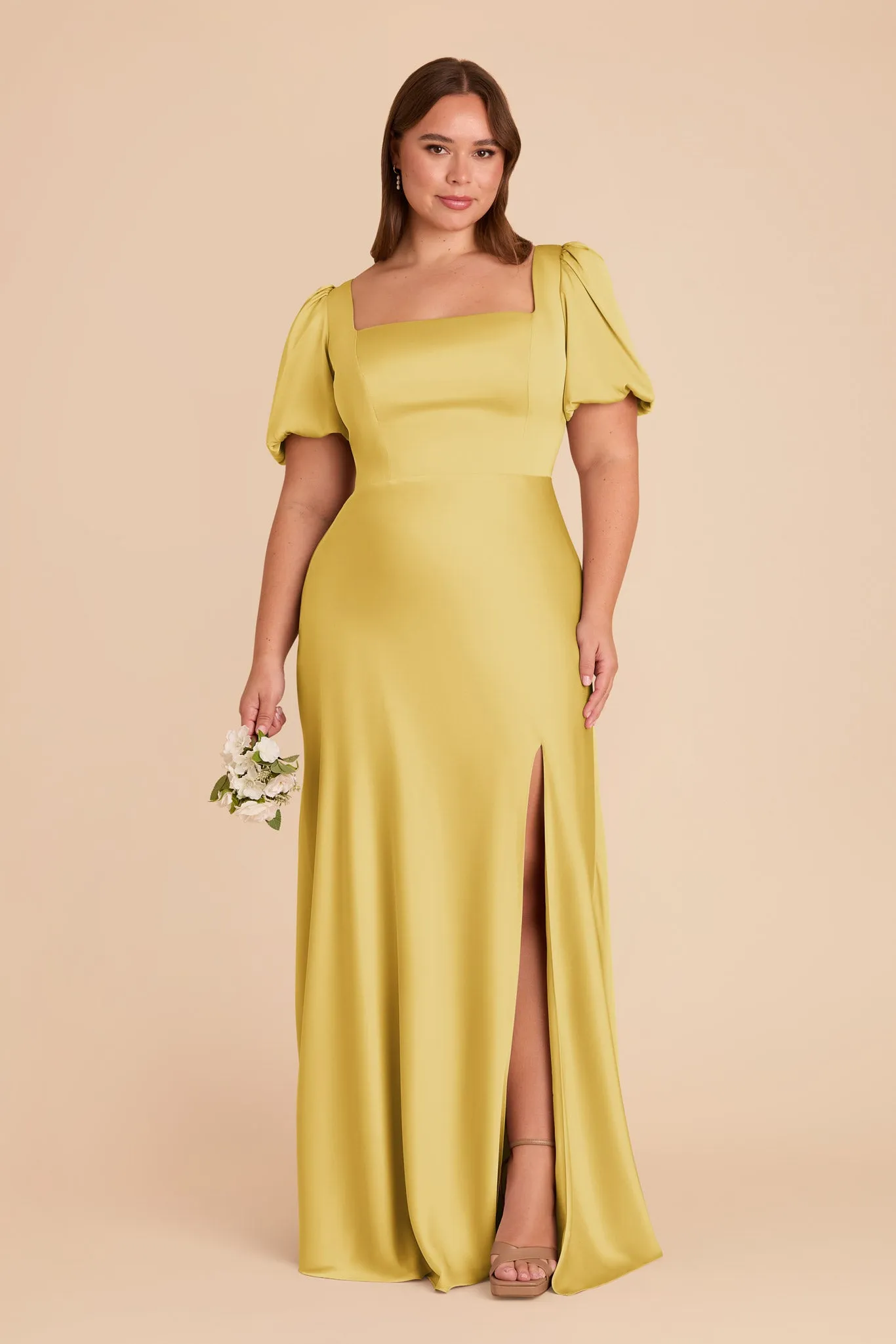 Judy Matte Satin Dress - Sunflower Yellow sold by Birdy Grey product image thumbnail 2