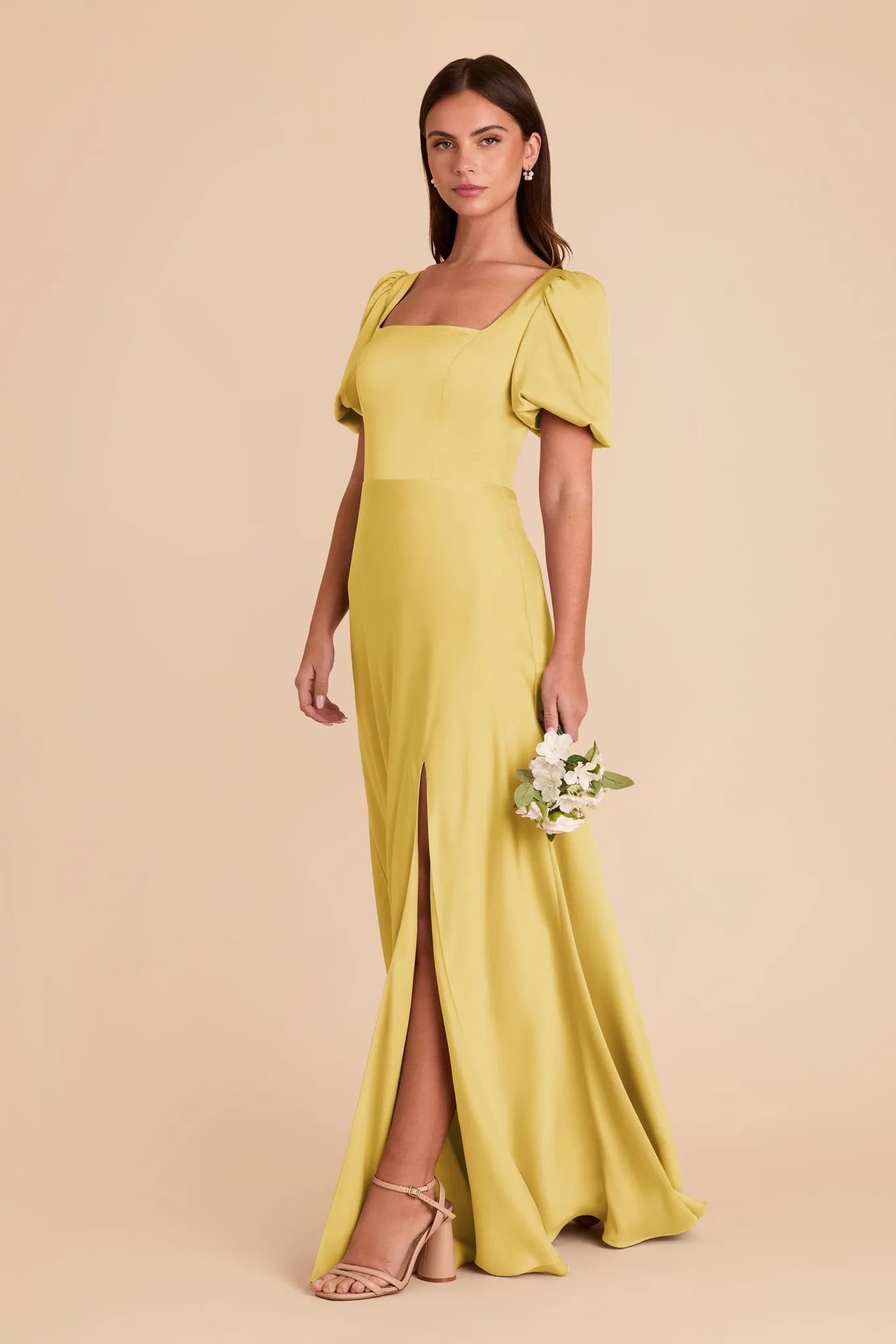 Judy Matte Satin Dress - Sunflower Yellow sold by Birdy Grey product image thumbnail 4