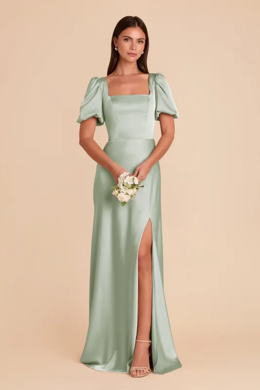 Judy Matte Satin Dress - Sage sold by Birdy Grey