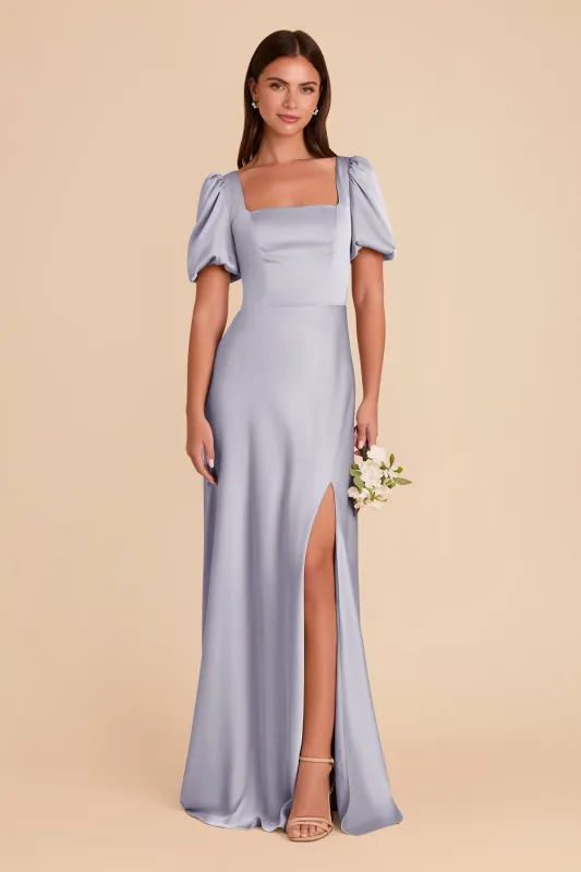 Judy Matte Satin Dress - Periwinkle Blue sold by Birdy Grey