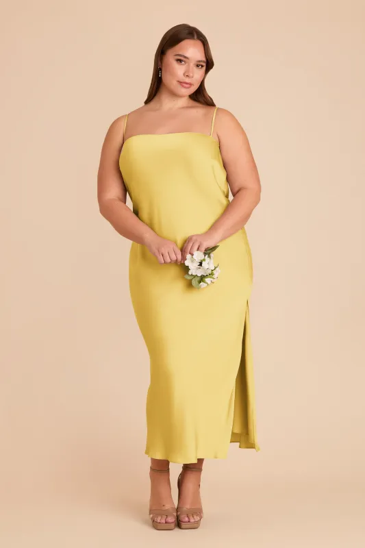 Isla Matte Satin Dress - Sunflower Yellow sold by Birdy Grey