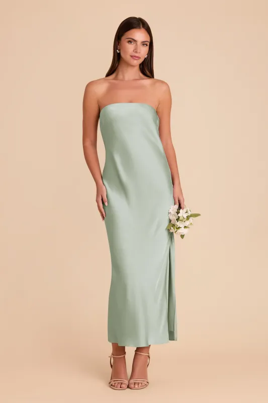 Isla Matte Satin Dress - Sage sold by Birdy Grey