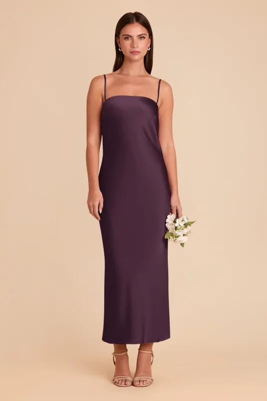Isla Matte Satin Dress - Plum sold by Birdy Grey